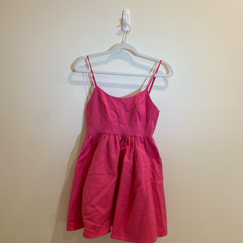 HOT PINK SHOWPO FIT & FLARE DRESS